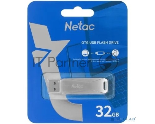 Флеш диск USB Drive Netac U782C NT03U782C-032G-30PN dual USB3.0+TypeC 32GB, retail version