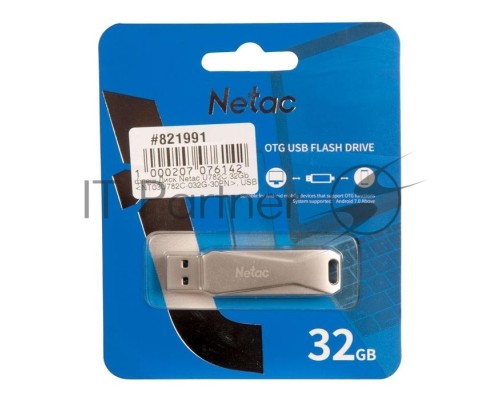 Флеш диск USB Drive Netac U782C NT03U782C-032G-30PN dual USB3.0+TypeC 32GB, retail version