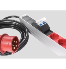 REM Верт блок розеток Rem-3x32, 3 фазы 32A, 6 авт, инд, 30 S, 2100 мм, IEC 309, шнур 3 м (R-3x32-30S-A-I-2100-3-3PN)