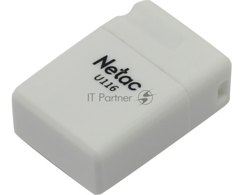 Флеш диск Netac U116 16Gb <NT03U116N-016G-30WH>, USB3.0, миниатюрная пластиковая белая