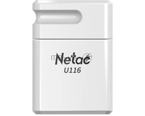 Флеш диск Netac U116 64Gb <NT03U116N-064G-30WH>, USB3.0, миниатюрная пластиковая белая