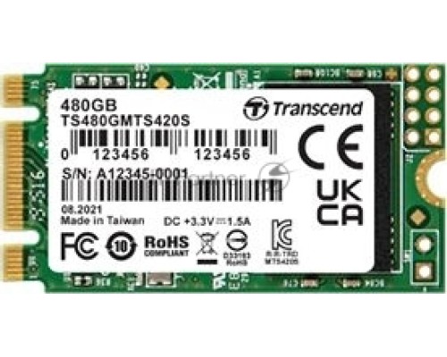 Накопитель SSD 480GB Transcend MTS420, 3D NAND, M.2, SATA III [R/W - 560/500 MB/s]