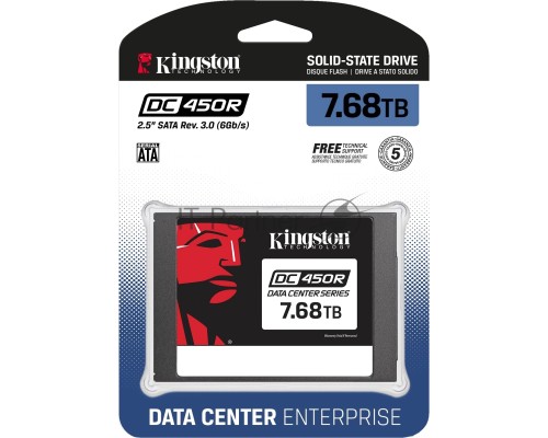 Твердотельный накопитель Kingston 7680GB DC450R 2.5 SATA 3 R/W 560/504MB/s IOPs 99 000/19 000, (0,3 DWPD/5 лет)