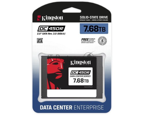 Твердотельный накопитель Kingston 7680GB DC450R 2.5 SATA 3 R/W 560/504MB/s IOPs 99 000/19 000, (0,3 DWPD/5 лет)