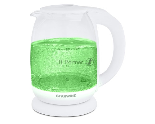 Чайник электрический Starwind SKG4215 1.7л. 2200Вт белый (корпус: стекло)