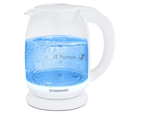 Чайник электрический Starwind SKG4215 1.7л. 2200Вт белый (корпус: стекло)