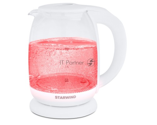 Чайник электрический Starwind SKG4215 1.7л. 2200Вт белый (корпус: стекло)