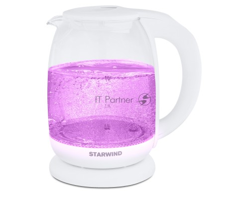 Чайник электрический Starwind SKG4215 1.7л. 2200Вт белый (корпус: стекло)
