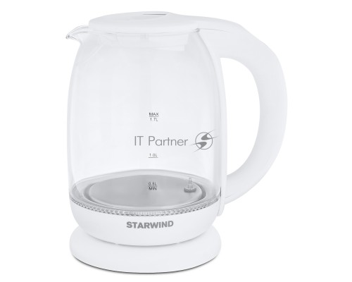 Чайник электрический Starwind SKG4215 1.7л. 2200Вт белый (корпус: стекло)