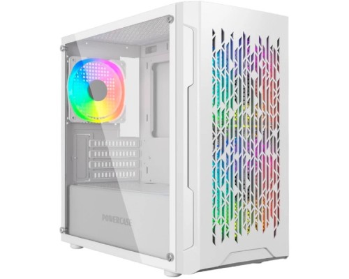 [Корпус] Powercase Mistral Micro D3W ARGB, Tempered Glass, 2x 140mm ARGB PWM+1x 120mm ARGB PWM, белый, mATX  (CMMDW-A3)