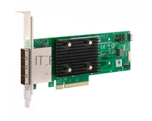 Адаптер SAS 9500-16e SGL (05-50075-00) PCIe Gen4 x8 LP, Tri-Mode SAS/SATA/NVMe 12G HBA, 16port(4*ext SFF8644), 3816 IOC