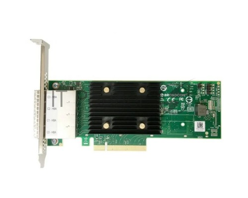 Адаптер SAS 9500-16e SGL (05-50075-00) PCIe Gen4 x8 LP, Tri-Mode SAS/SATA/NVMe 12G HBA, 16port(4*ext SFF8644), 3816 IOC
