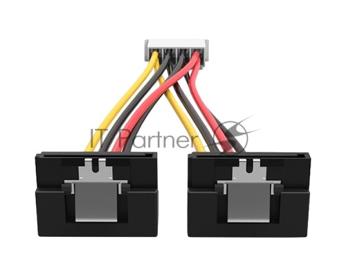 Кабель-переходник питания Vention MOLEX 4pin M / 2 x SATA 15pin F угол 90 - 0.15м KDCBB