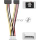 Кабель-переходник питания Vention MOLEX 4pin M / 2 x SATA 15pin F угол 90 - 0.15м KDCBB