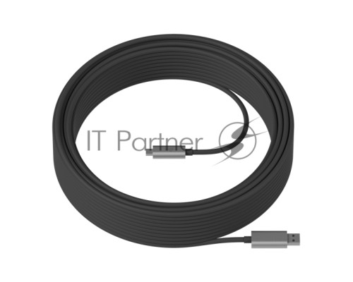 Кабель LOGITECH STRONG USB 3.1 CABLE - GRAPHITE - USB - WW - 25M AOC CABLE