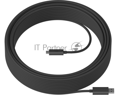 Кабель LOGITECH STRONG USB 3.1 CABLE - GRAPHITE - USB - WW - 25M AOC CABLE