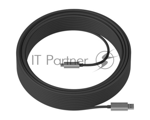 Кабель LOGITECH STRONG USB 3.1 CABLE - GRAPHITE - USB - WW - 25M AOC CABLE