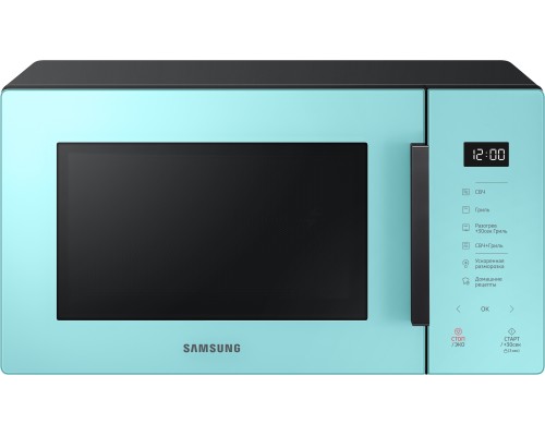 Микроволновая печь Samsung MG23T5018AN/BW голубой, 23 л, 800 Вт, переключатели - сенсор