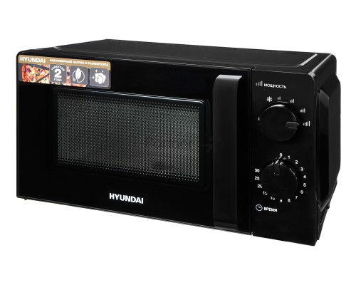 Микроволновая печь Hyundai HYM-M2039 черный, 20 л, 700 Вт, переключатели - поворотный механизм