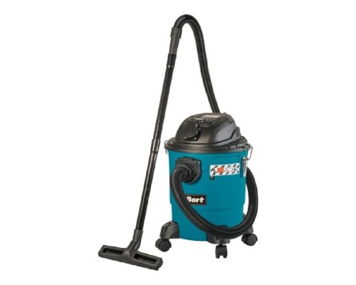 [Пылесосы строительные] Bort Пылесос для сухой и влажной уборки  BSS-1220-P [93417449] { 1200 Вт, вместимость 20 л, 67 л/сек, 6,6 кг, набор аксессуаров 8 шт }