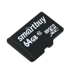 Micro SecureDigital 64GB Smartbuy Class 10 (без адаптера) LE  (SB64GBSDCL10-00LE) 