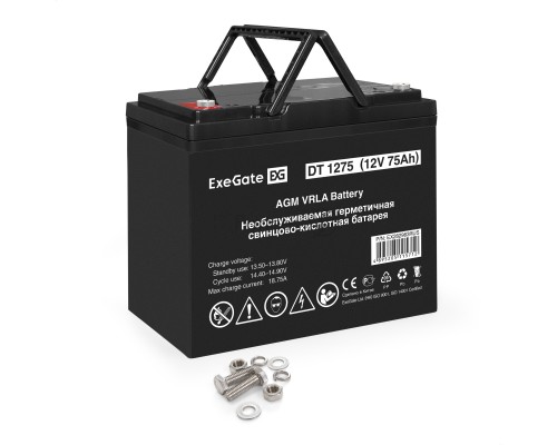 Аккумуляторная батарея ExeGate DT 1275 (12V 75Ah, под болт М6)