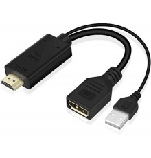 KS-is KS-501 Адаптер HDMI M + USB Type A M на DisplayPort F