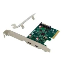 ORIENT AM-U3142PE-2С, Контроллер PCI-Ex4 v3.0, USB 3.2 Gen2, скорость до 10 Гбит/с, 2-port ext Type-C, ASM3142 chipset, разъем доп.питания, в комплекте LP планка крепления