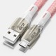 Кабель 1.7m GCR MicroUSB series MERCEDES, PINK NYLON, супер быстрая зарядка, 28/22 AWG, GCR-51955