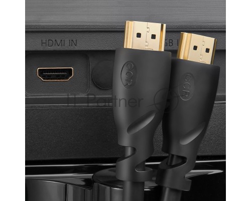 Кабель Greenconnect Premium 1.5m HDMI версия 2.0, HDR Ultra HD 4K60 Hz/ 5K30Hz, 3D, Ethernet 18.0 Гбит/с, OD8.0mm, 28/26 AWG, черный, GCR-51764