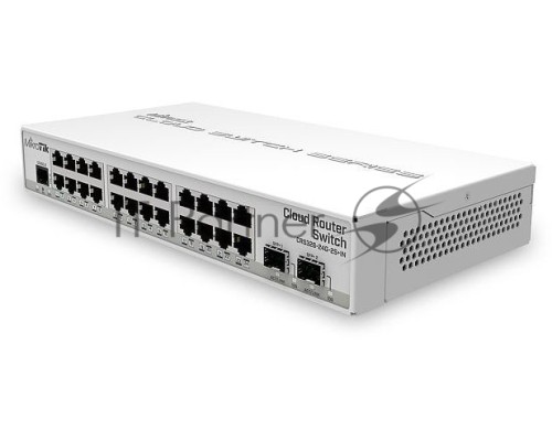 Коммутатор Mikrotik CRS326-24G-2S+IN with 800 MHz CPU, 512MB RAM, 24xGigabit LAN, 2xSFP+ cages, RouterOS L5 or SwitchOS (dual boot), desktop case, PSU