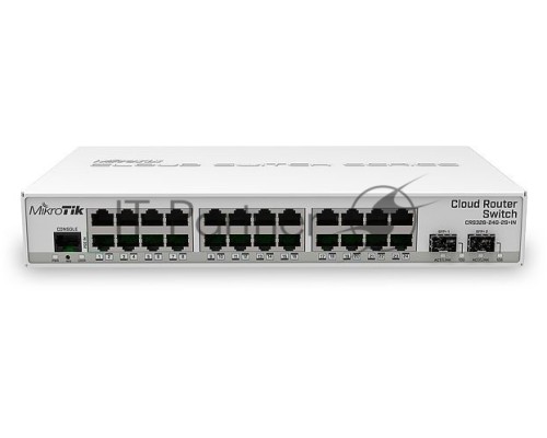 Коммутатор Mikrotik CRS326-24G-2S+IN with 800 MHz CPU, 512MB RAM, 24xGigabit LAN, 2xSFP+ cages, RouterOS L5 or SwitchOS (dual boot), desktop case, PSU