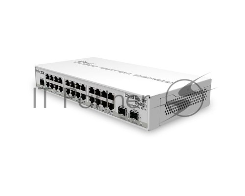 Коммутатор Mikrotik CRS326-24G-2S+IN with 800 MHz CPU, 512MB RAM, 24xGigabit LAN, 2xSFP+ cages, RouterOS L5 or SwitchOS (dual boot), desktop case, PSU