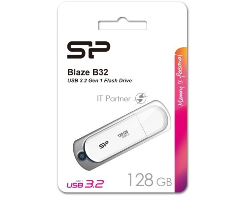 Флеш диск 128Gb Silicon Power Blaze B32, USB 3.2, Белый Флеш диск 128Gb Silicon Power Blaze B32, USB 3.2, Белый