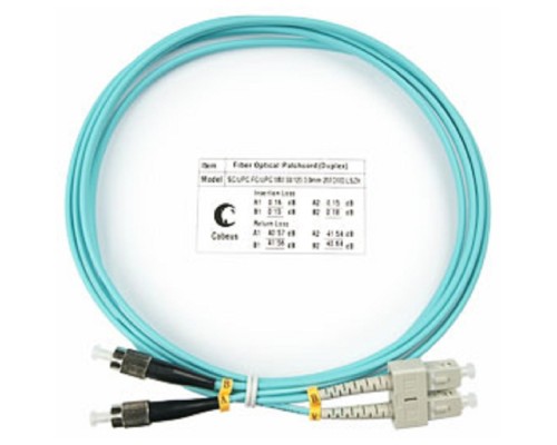 [Cabeus Патч-корды волоконно-оптические, пигтейлы] Cabeus FOP-50-SC-FC-2m Шнур оптический duplex SC-FC 50/125 mm OM3 2м LSZH