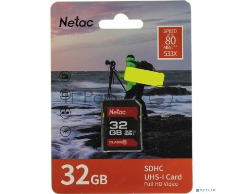 Флеш карта SDHC 32GB  Netac Class 10 UHS-I U1 P600 [NT02P600STN-032G-R]