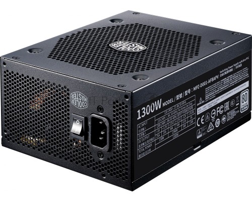 Блок питания 1300W Power Supply Cooler Master V1300, 1300W, ATX, 135mm, 16xSATA, 12xPCI-E(6+2), APFC, 80+ Platinum Блок питания 1300W Power Supply Cooler Master V1300, 1300W, ATX, 135mm, 16xSATA, 12xPCI-E(6+2), APFC, 80+ Platinum