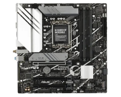 [Материнская плата] ASUS PRIME B760M-A WIFI (Socket 1700, mATX, 4xDDR5(128GB), 2xHDMI 2.1/DP, 3xPCIe 4.0x16, 1xLAN (2.5GbE), Wi-Fi, BT, 4xSATA 6Gb/s, 2xM.2, 2xUSB 3.2, 4xUSB 2.0, 1xPS/2)90MB1EL0-M1EAY0