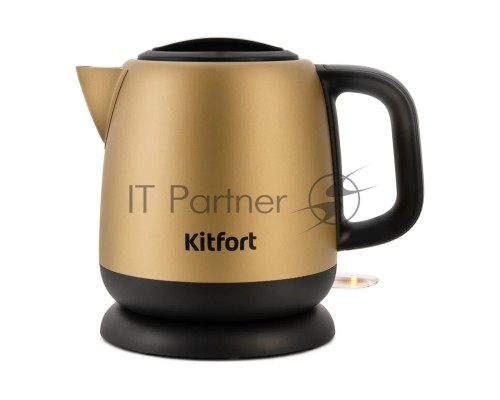 Чайник электрический Kitfort KT-6111 1л. 1630Вт золотистый/черный (корпус: нержавеющая сталь)