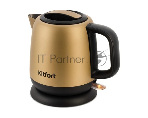 Чайник электрический Kitfort KT-6111 1л. 1630Вт золотистый/черный (корпус: нержавеющая сталь)