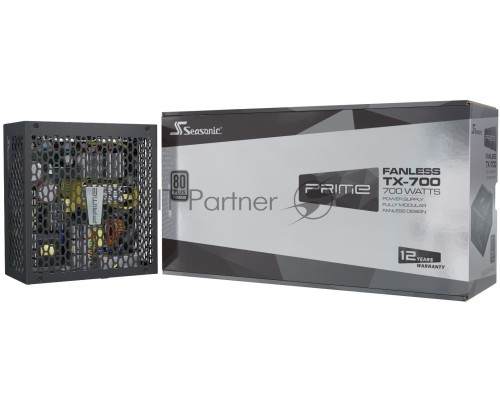 Блок питания Seasonic ATX 700W PRIME Fanless TX-700 80+ titanium 24+2x(4+4) pin APFC 10xSATA Cab Manag RTL