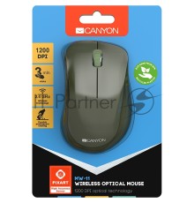 Мышь Canyon  2.4 GHz  Wireless mouse ,with 3 buttons, DPI 1200, Battery:AAA*2pcs  ,special military67*109*38mm 0.063kg