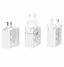 Сетевое зарядное устройство Lyambda 48Вт c 2-мя выходами (PD+QC3.0) LT48-WT