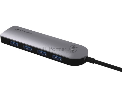 Ультрокомпактный Type-C USB 3.0 Хаб  превратит 1 порт USB-C в четыре порта данных USB 3.0 со скоростью передачи данных до 5 Гбит / с.