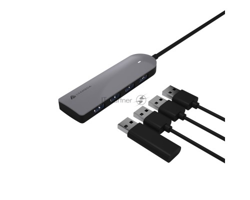 Ультрокомпактный Type-C USB 3.0 Хаб  превратит 1 порт USB-C в четыре порта данных USB 3.0 со скоростью передачи данных до 5 Гбит / с.