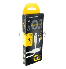 Кабель USB 2.0 Cablexpert CCB-USB2-AMCMO1-1MW, AM/Type-C, издание Classic 0.1, длина 1м, белый, блистер