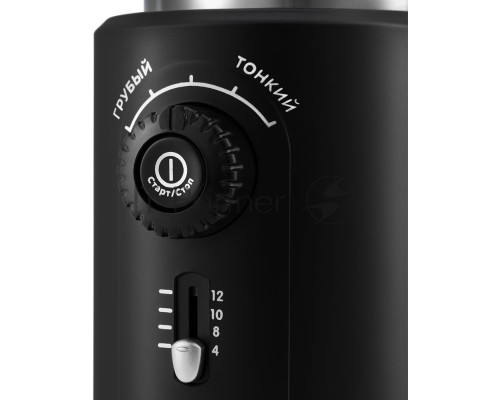 Кофемолка Kitfort KT-747 200Вт сист.помол.:ротац.нож вместим.:70гр черный/серебристый