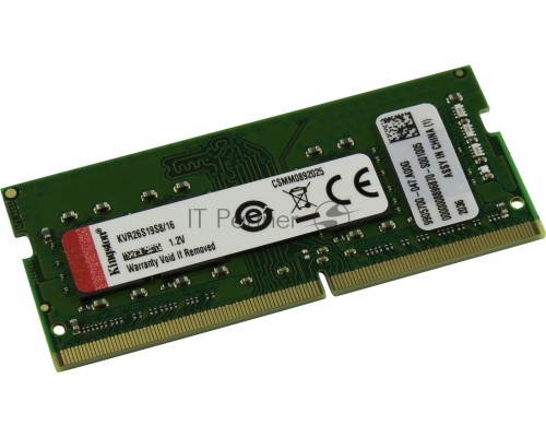 Оперативная память Kingston 16Gb DDR4 2666Mhz PC21300,SO-DIMM 1.2V, Kingston (KVR26S19S8/16) (retail)