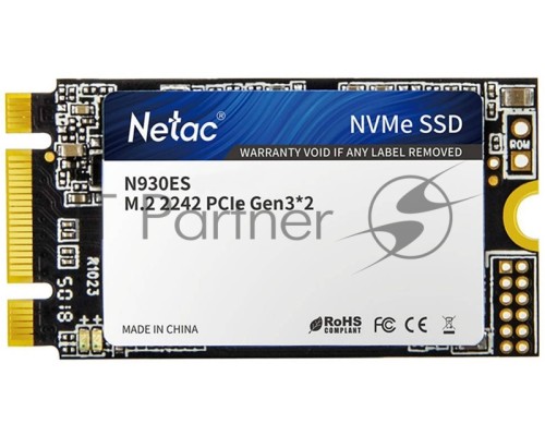 Накопитель SSD M.2 2242 Netac 1.0Tb N930ES Series <NT01N930ES-001T-E2X> Retail (PCI-E 3.1 x2, up to 1650/1500MBs, 3D TLC, NVMe 1.3, 22х42mm)