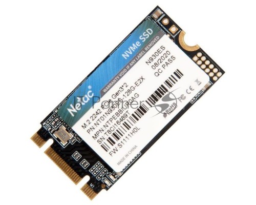Накопитель SSD M.2 2242 Netac 128Gb N930ES Series <NT01N930ES-128G-E2X> Retail (PCI-E 3.1 x2, up to 1650/635MBs, 3D TLC, NVMe 1.3, 22х42mm)